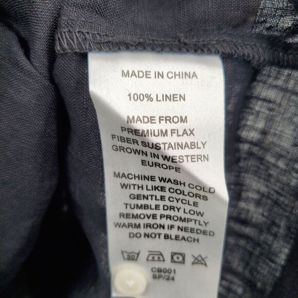 Quince 100% European Linen Tank Top Women Size XL NWT Sleeveless Black Flax - Picture 6 of 12